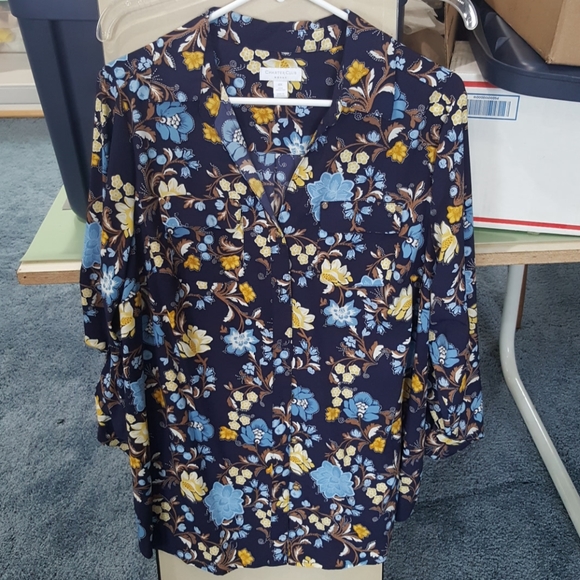 Charter Club Tops - Navy floral blouse